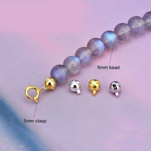 Perles d'extrémité de sertissage en argent sterling, perles d'extrémité en argent s925 pour les fournitures de fabrication de bijoux, perle d'espacement, perle d'extrémité de bracelet, perle d'extrémité de collier