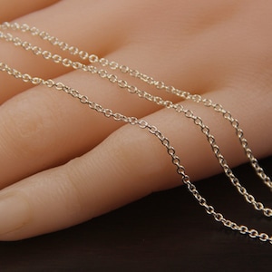 Sterling Silver Cable Chain, s925 Silver Cable Chain For Jewelry Making Supplies, Unfinished Cable  Chain for Necklace Bracelet 1.6mm