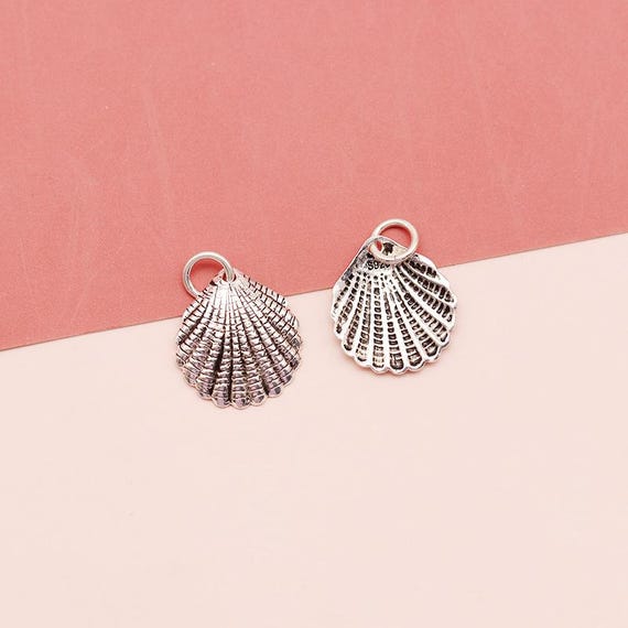 Sterling Silver Conch Charm Pendant, Beach Bracelet, Ocean Necklace, Seashell Earring, Small Charm, Tropical Jewelry, Seaside Charm