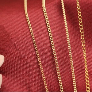 14K Gold Filled Curb Chain, Gold Filled Curb Chain For Jewelry Making, Unfinished Curb Chain Necklace Bracelet Jewelry Making