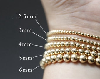 14K Gold Filled Round Beads, Gold Filled Seamless Beads, Gold Filled Bulk Beads, Glossy Ball Beads 2mm 2.5mm 3mm 4mm 5mm 6mm 7mm 8mm 10mm