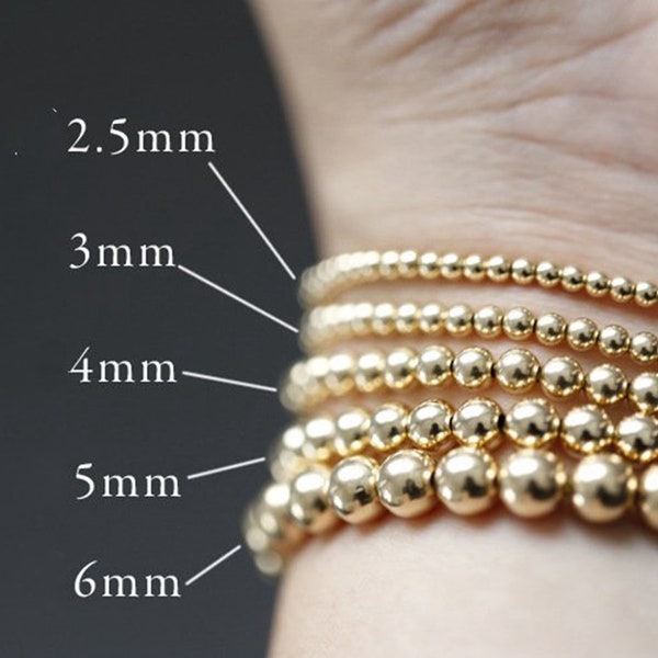 14K Gold gefüllte runde Perlen, Gold gefüllte nahtlose Perlen, Gold gefüllte Bulk-Perlen, glänzende Kugelperlen 2mm 2.5mm 3mm 4mm 5mm 6mm 7mm 8mm 10mm