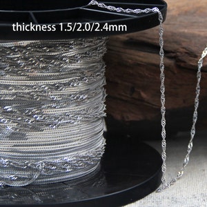 Sterling Silver Spiga Chain, s925 Silver Spiga Chain For Jewelry Making Supplies, Unfinished Spiga Chain for Necklace Bracelet