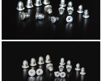 10pcs Sterling Silver Earnuts, Ear Nuts, Earring Back, Earring Nut, Ear Stoppers, Barrel Ear Nuts, Earring Components,Earring Clutch Earnuts