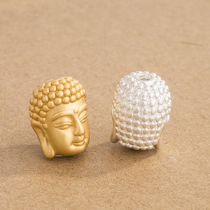 Sterling Silver Buddha Beads, Buddhist Bead, Tibetan Bead, Meditation Bead, Mahayana Bead, Bracelet Spacer, Prayer Bead, Meditation Bead