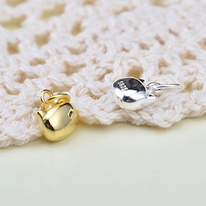 Sterling Silver Kitty Cat Charm, s925 Silver Shiny Cat Charm For Jewelry Making Supplies, Bracelet Charm, Necklace Charm, Cat Head Charm