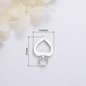 Sterling Silver Heart Push Clasps, 925 Silver Love Heart Gate Clasp, Swivel Love Clasp, Spring Gate Clasp,Holder Clasp for Necklace Bracelet