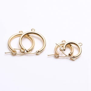 14K Gold Filled Eurowire Hoop Earring w/ Open Loop, Gold Filled Ear Hoops, Earring Component, Earwire Hoops 13mm 15mm 19mm