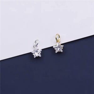 Sterling Silver Star Charm, s925 Silver Star Charm For Jewelry Making Supplies, Bracelet Charm, Zircon Charm