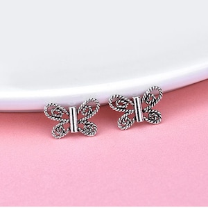 Sterling Silver Butterfly Beads, Winged Bead, Insect Bead, Garden Bead, Nature Bead, Bracelet Spacer,Animal Bead,Fluttering Bead,Summer Bead