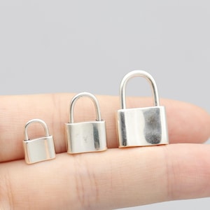 Sterling Silver Lock Charm Pendant, Padlock Bracelet, Padlock Necklace, Key Lock Earring, Lock Jewelry, Lock Charm, Lock Clasp