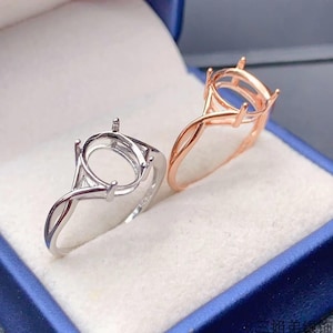 Sterling Silver Ring Setting, s925 Silver Oval Bezel Cup Setting, Sterling Silver Ring Blanks, Adjustable Ring Blanks 3-13mm*5-18mm