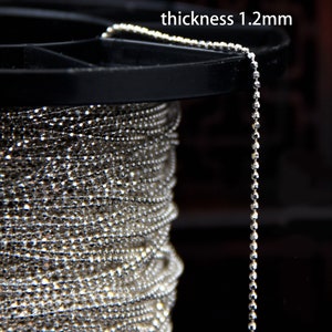 Sterling Silver Ball Chain, s925 Silver Ball Chain For Jewelry Making Supplies, Unfinished Ball Chain Necklace Bracelet 12.mm