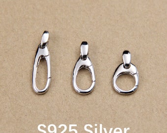 Cierre de gatillo de plata esterlina, cierres de langosta de plata s925 para joyería, cierres de langosta para pulseras