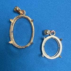 スターリングシルバーペンダントセッティング、S925シルバーオーバルクローベゼル、オーバルベゼルカップ付きペンダント、カボションセッティング10 11 13 15 18 mm 5*7 6*8 mm 7*9 mm