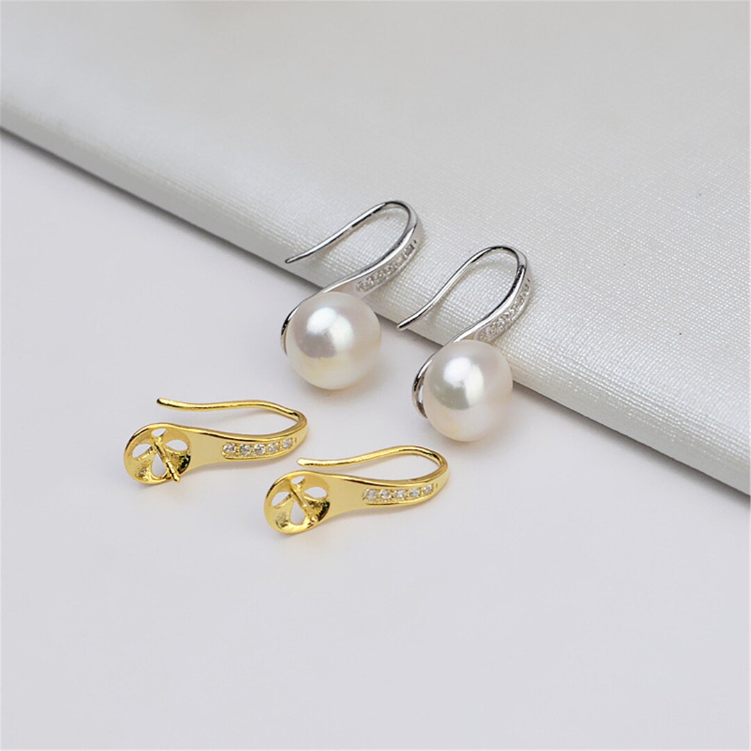 Sterling Silver Earring Settings, Silver CZ High Heels Shoe Hook