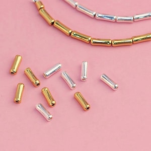 10/100pcs Sterling Silver Beads, Sterling Silver Tube Beads, s925 Silver Bamboo Tube Beads, Tube Spacer Beads, Tube Beads 2*6mm