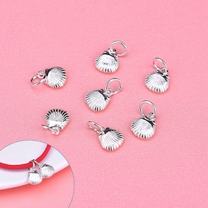 Sterling Silver Scallop Shell Charm Pendant, Beach Bracelet, Seaside Necklace, Ocean Earring, Summer Jewelry, Tropical Charm, Charms In Bulk
