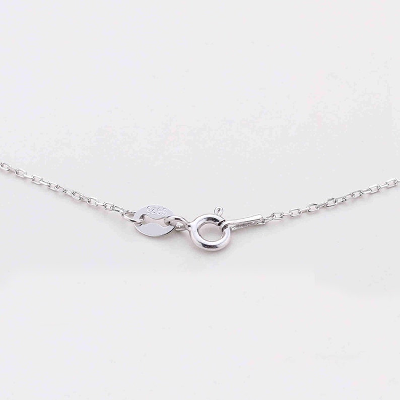 15.7 17.7 19.7 21.7 Sterling Silver Cable Chain w/ Rhodium Plated, s925 Silver Cable Chain Necklace, Finished Necklace with Spring Clasp image 4