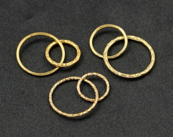 14K Gold Filled Sparkle Interlocking Ring, Gold Filled Overlap Closed Jump Ring, Gold Filled Sparkle Connector Ring, Jewelry Finding