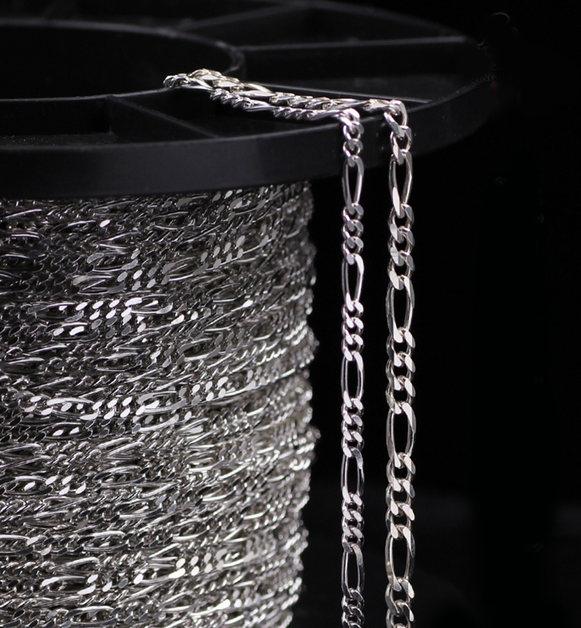 1-50 Meters Silver Chain for Jewelry Making Sterling Silver Plated