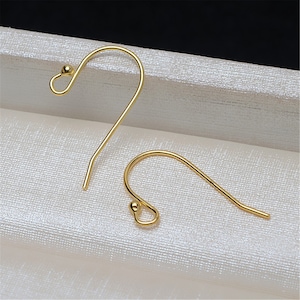 Sterling Silver Earring Hooks, s925 Silver Earring Hooks For Jewelry Making Supplies, Simple Earring Hooks with Ball End, Earring Component