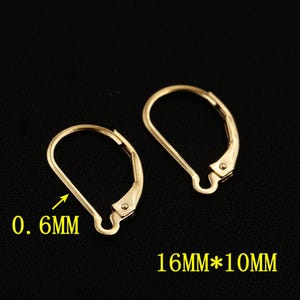 14K Gold Filled Earring Plain Leverback, Gold Filled Ear Wire Plain Lever Back For Jewelry Making Supplies, Simple Earring Component
