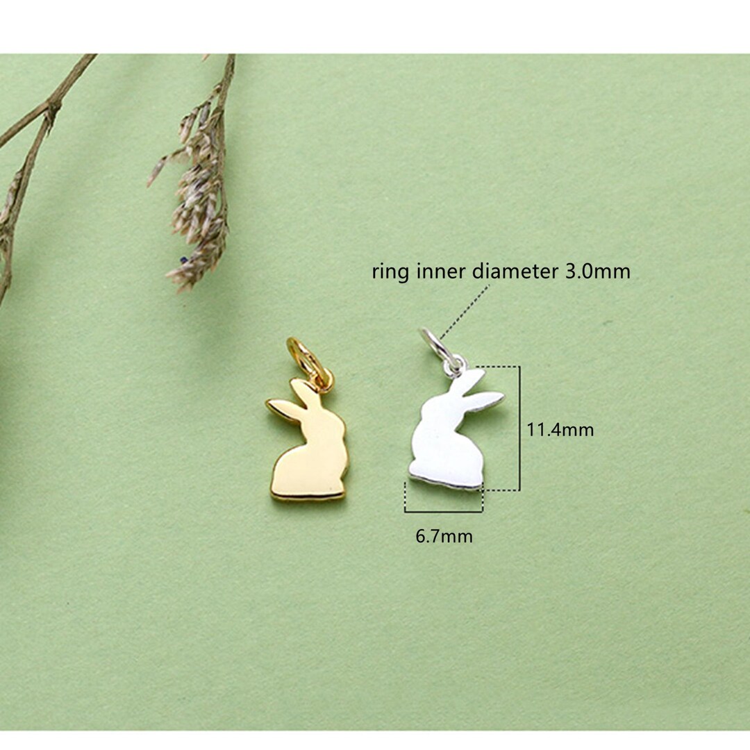 thumbnail image 2 of Jewelry & Watches EASTER ANGEL BUNNY RABBIT 3D .925 Solid Sterling Silver Charm 2 of 13