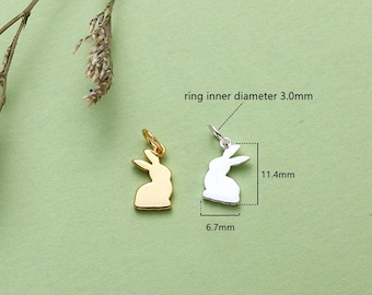 Sterling Silver Rabbit Charm Pendant, Bunny Bracelet, Hare Necklace, Pet Earring, Animal Jewelry, Easter Rabbit Charm, Charms In Bulk