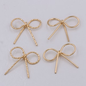 14K Gold Filled Bow Knot Charm, Gold Filled Bow Charm For Jewelry Making Supplies, Bracelet Charm, Earring Charm, Necklace Charm, Bow Charms