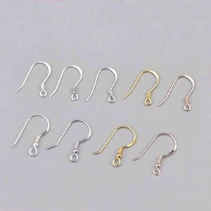 Sterling Silver Earring Hooks, s925 Silver Earring Hooks For Jewelry Making Supplies, Simple Earring Hooks with Coil