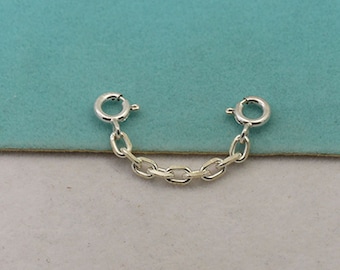 Sterling Silber Verlängerungskette mit Karabinerverschluss, 925 Silber Verlängerungskette, Armband Verlängerungskette, Halskette Verlängerungskette