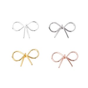 Sterling Silver Ribbon Beads, Bowknot Bead, Butterfly Knot Bead, Bowtie Bead, Plain Bow Bead, Bracelet Spacer, Delicate Bead, Dainty Bead