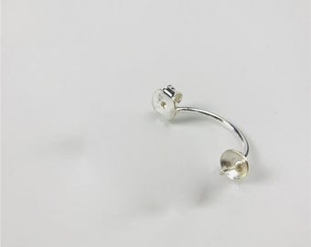 Sterling Silver Earring Backs, s925 Silver Ear Nuts For Jewelry Making Supplies, Earring Back Stopper w/ Cup and Peg for Half Drilled Pearls