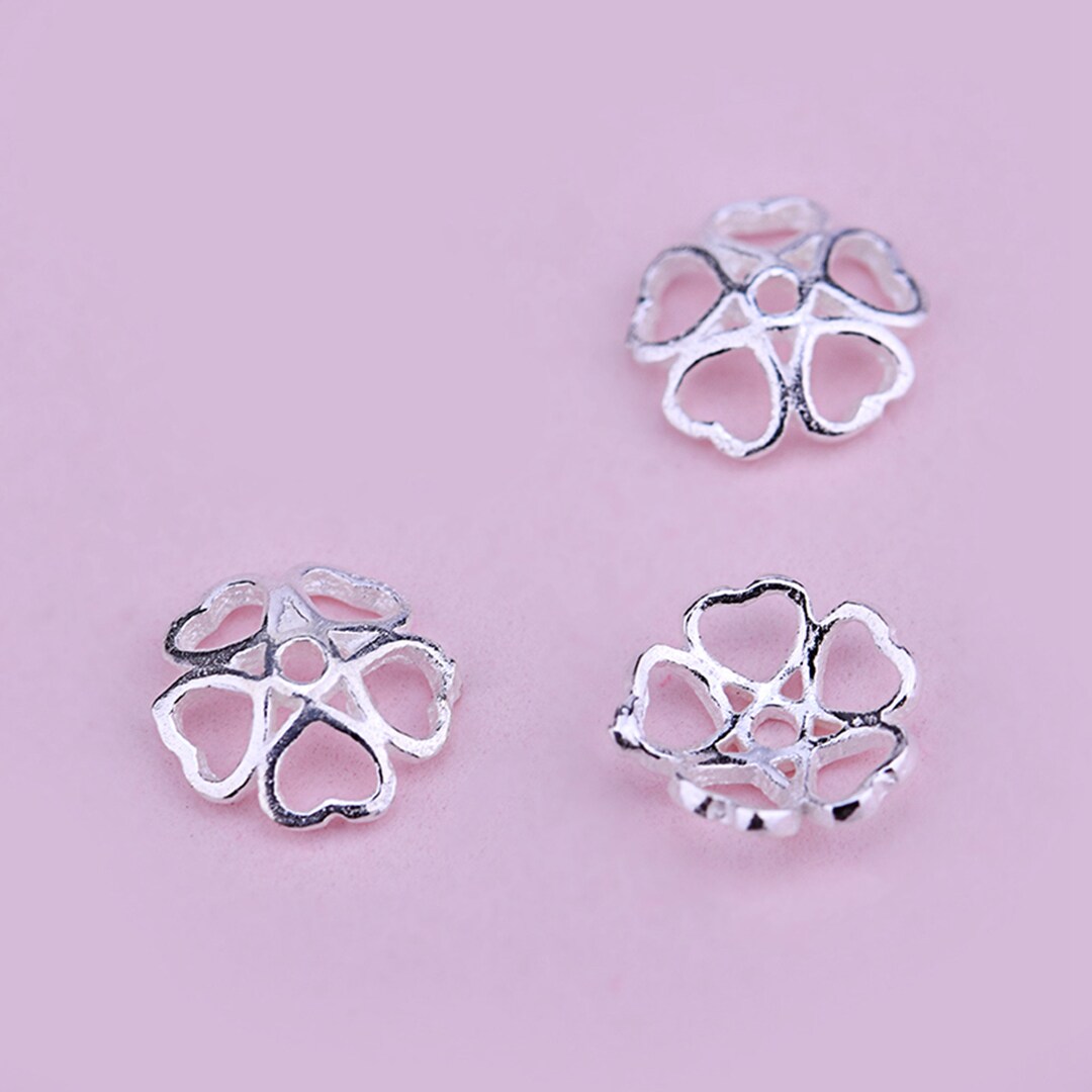 Sterling Silver Bead Caps, S925 Silver Beads Cap for Jewelry Making