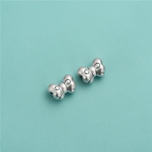 Sterling Silver Bowknot Beads, Bow Bead, Butterfly Knot Bead, Bowtie Bead, Plain Bow Bead, Bracelet Spacer, Delicate Bead, Dainty Bead