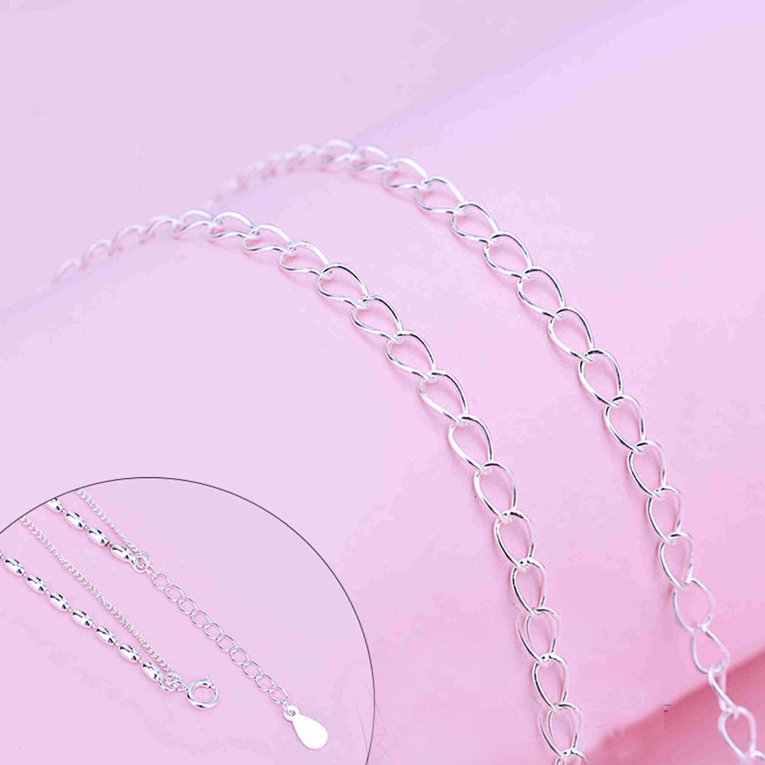 Sterling Silver Cable Chain, S925 Silver Cable Chain for Jewelry Making