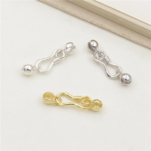Sterling Silver S Clasps with Crimp Cover Beads, s925 Silver Hook Clasp For Jewelry Making Supplies, Bracelet Hook Clasp Connector