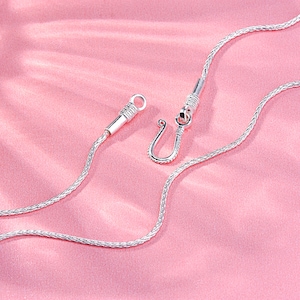 19.7&quot; 22.3&quot; Sterling Silver Chopin Chain, s925 Silver Chain For Jewelry Making Supplies, Finished Necklace with U Shape Clasp