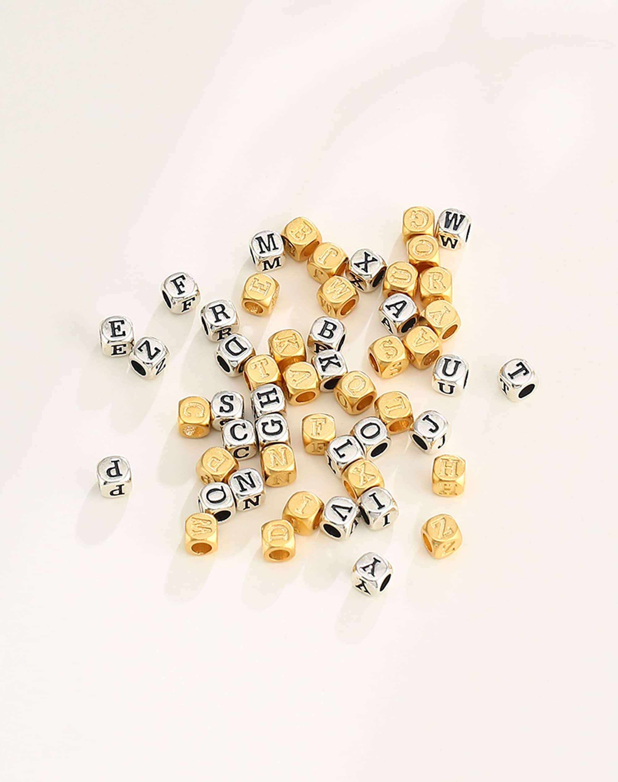 Sterling Silver Letter Beads, Cube Bead, Cubic Bead, Alphabet Bead, Initial  Bead, Bracelet Spacer, Monogram Bead, Name Bead, Block Bead 4mm -   Sweden