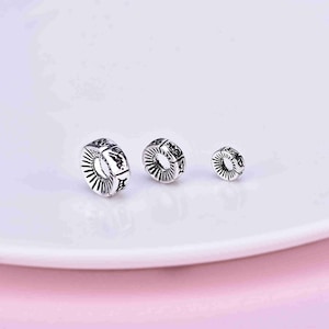Sterling Silber OM Mantra Perlen, Gebetskette, Mala Perle, tibetische Perle, buddhistische Perle, Armband Spacer, religiöse Perle, Zen Pony Perle