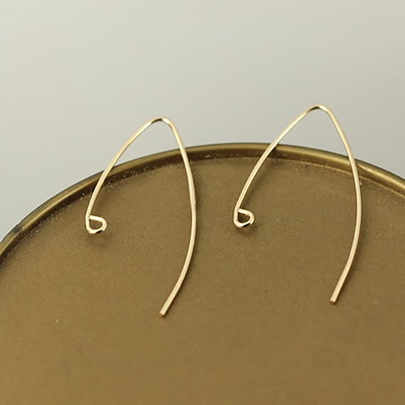14K Gold Filled V Shape Ear Wires Gold Filled Earring Wire Etsy