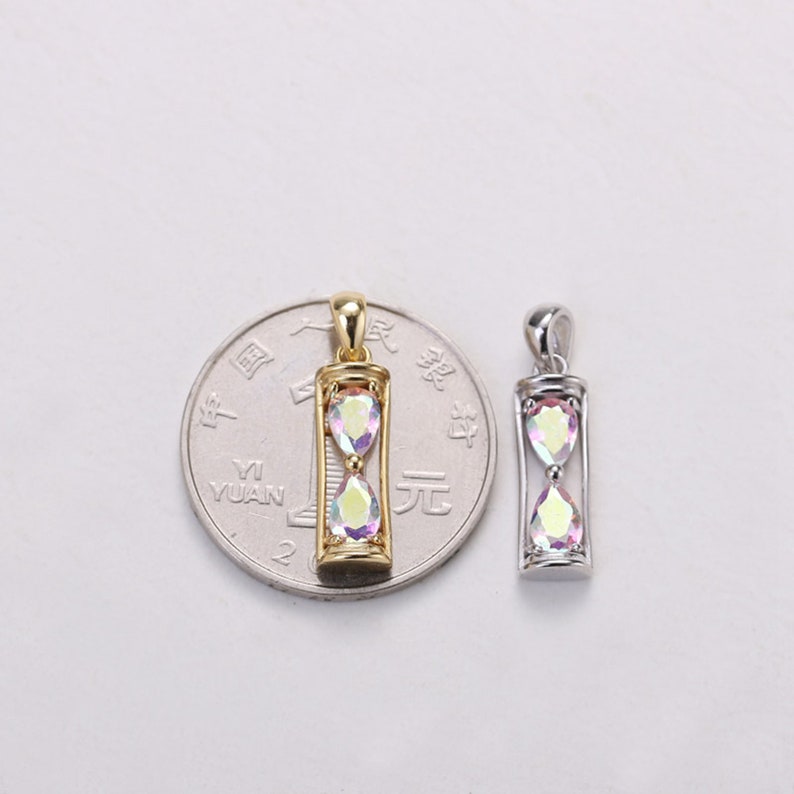 Sterling Silver Hourglass Charm Pendant Hourglass Sand Timer Etsy