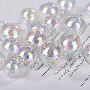 Glass Bubble Bead,Hollow Round Ball Beads for DIY Necklace Jewelry Making,Glass Globe Charm,Glass Ball Earrings Dangle,Sphere Drop Earrings