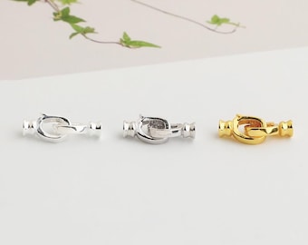 Sterling Silver Cord End Cap, s925 Silver Leather Cord End Cap, Cord End Cap with Hook Clasp, Cord End Cap Connector for Bracelet Necklace