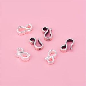 Sterling Silver S Clasps, s925 Silver Hook Clasp For Jewelry Making Supplies, Bracelet Hook Clasp Connector Ring