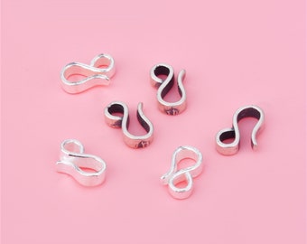 Sterling Silver S Clasps, s925 Silver Hook Clasp For Jewelry Making Supplies, Bracelet Hook Clasp Connector Ring