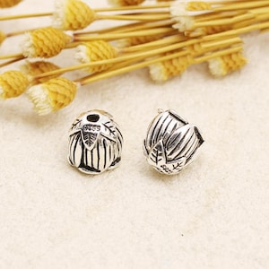 Sterling Silver Cord End Caps,s925 Silver Leather Cord End Cap For Jewelry Making Supplies, Cord Cap for Bracelet