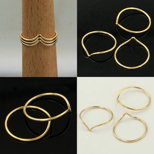 14K Gold Filled V-vorm stapelring, Gold Filled stapelring, V-vorm ring, gewone slanke bandring, cadeau voor haar, ringsieraden