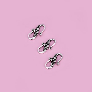 Sterling Silver S Clasps, s925 Silver Hook Clasp For Jewelry Making Supplies, Bracelet Hook Clasp Connector Ring